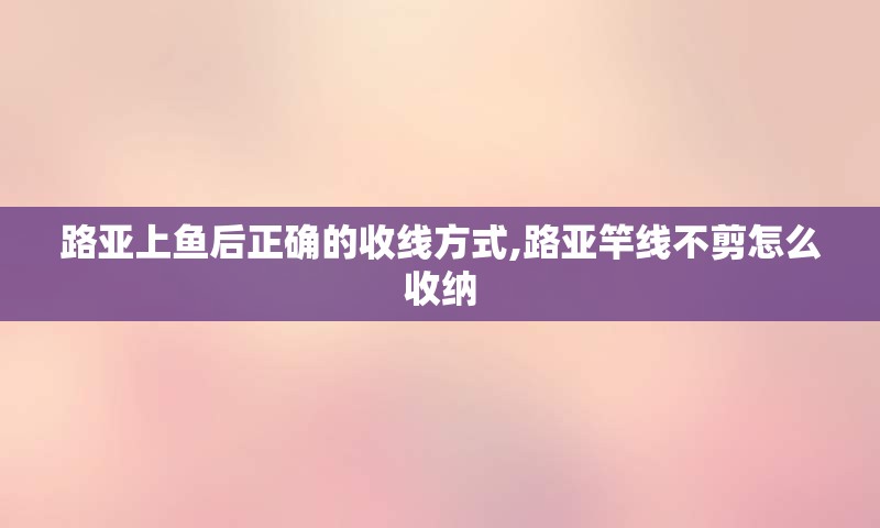 路亚上鱼后正确的收线方式,路亚竿线不剪怎么收纳