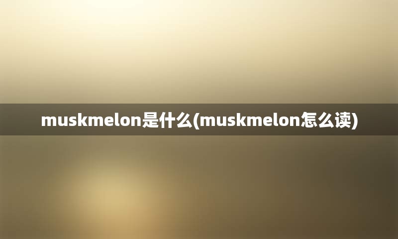 muskmelon是什么(muskmelon怎么读)