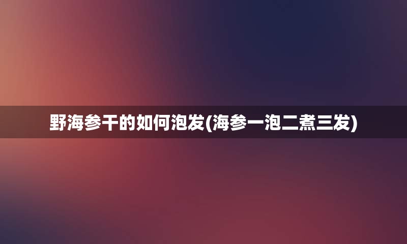 野海参干的如何泡发(海参一泡二煮三发)