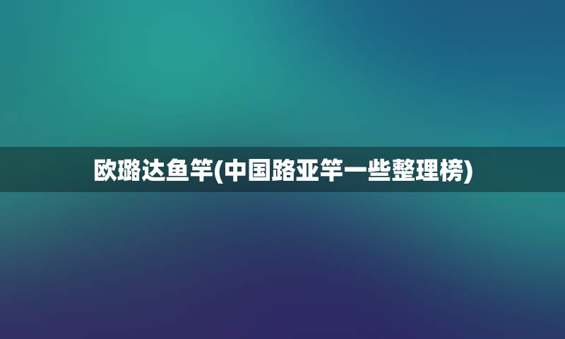 欧璐达鱼竿(中国路亚竿一些整理榜)