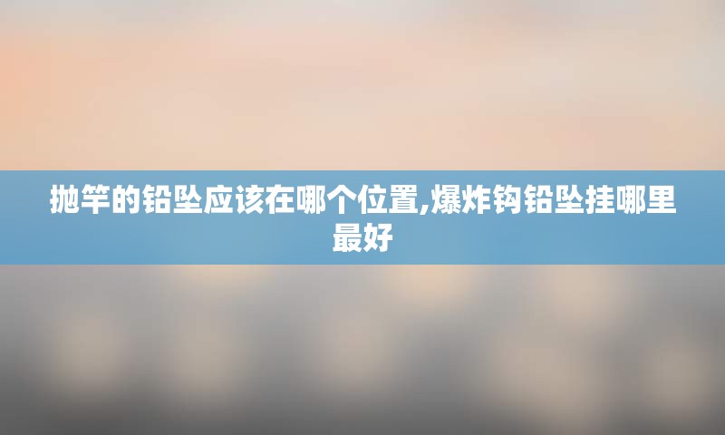 抛竿的铅坠应该在哪个位置,爆炸钩铅坠挂哪里最好