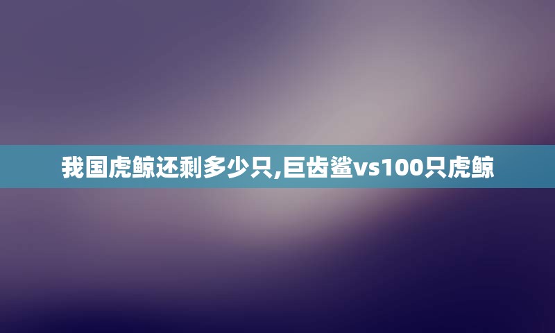 我国虎鲸还剩多少只,巨齿鲨vs100只虎鲸