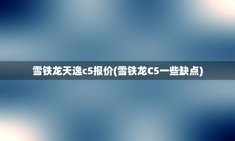 雪铁龙天逸c5报价(雪铁龙C5一些缺点)