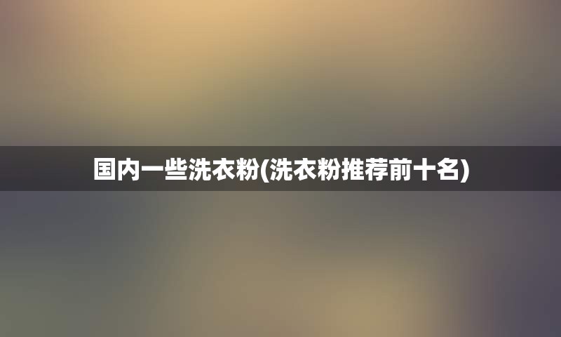 国内一些洗衣粉(洗衣粉推荐前十名)