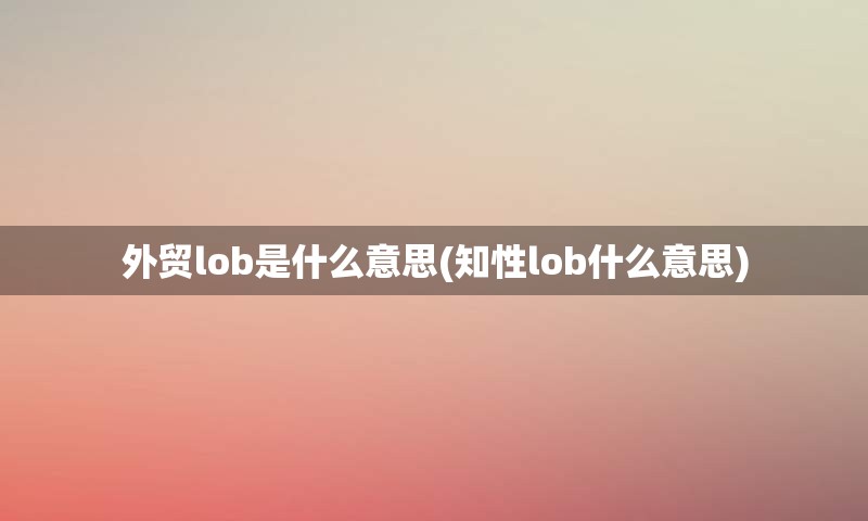 外贸lob是什么意思(知性lob什么意思)