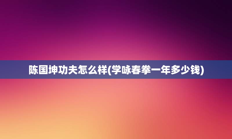 陈国坤功夫怎么样(学咏春拳一年多少钱)