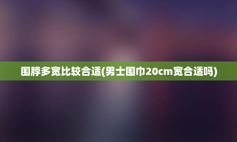 围脖多宽比较合适(男士围巾20cm宽合适吗)