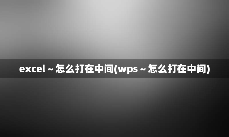 excel～怎么打在中间(wps～怎么打在中间)