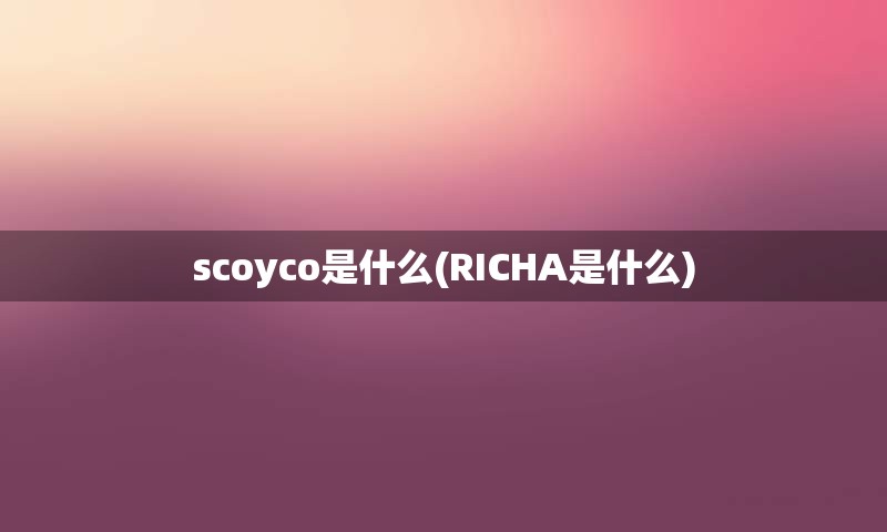 scoyco是什么(RICHA是什么)