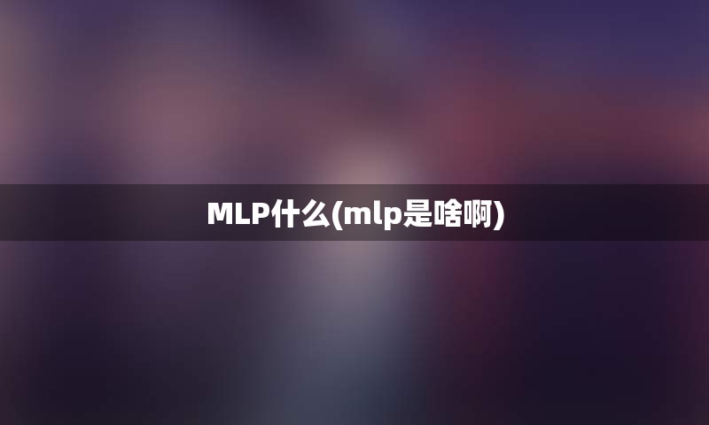 MLP什么(mlp是啥啊)