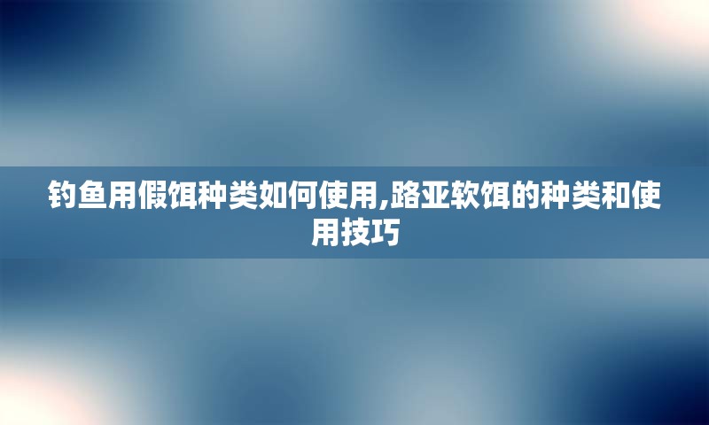 钓鱼用假饵种类如何使用,路亚软饵的种类和使用技巧