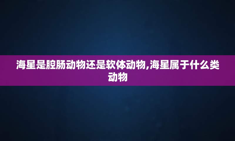 海星是腔肠动物还是软体动物,海星属于什么类动物