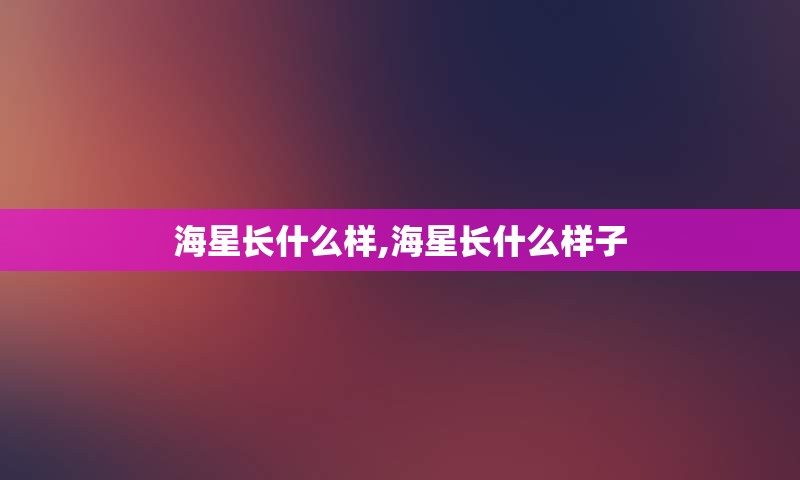 海星长什么样,海星长什么样子