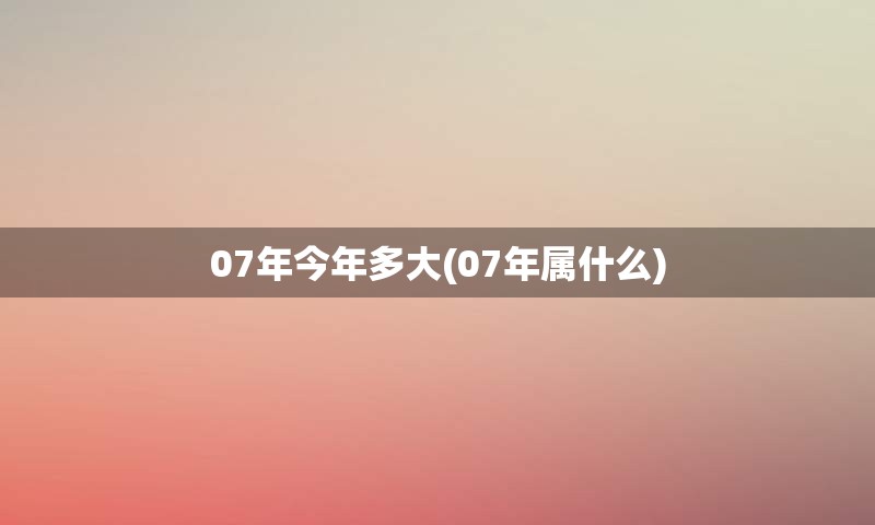 07年今年多大(07年属什么)