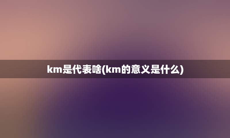 km是代表啥(km的意义是什么)