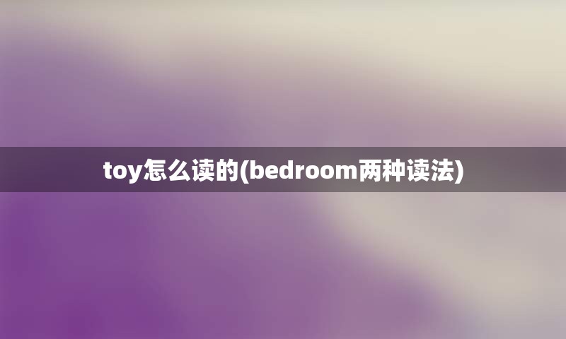 toy怎么读的(bedroom两种读法)