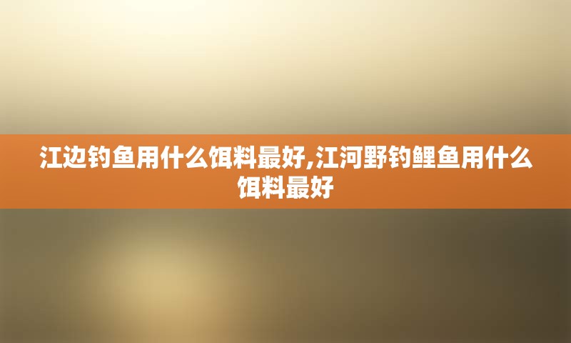 江边钓鱼用什么饵料最好,江河野钓鲤鱼用什么饵料最好