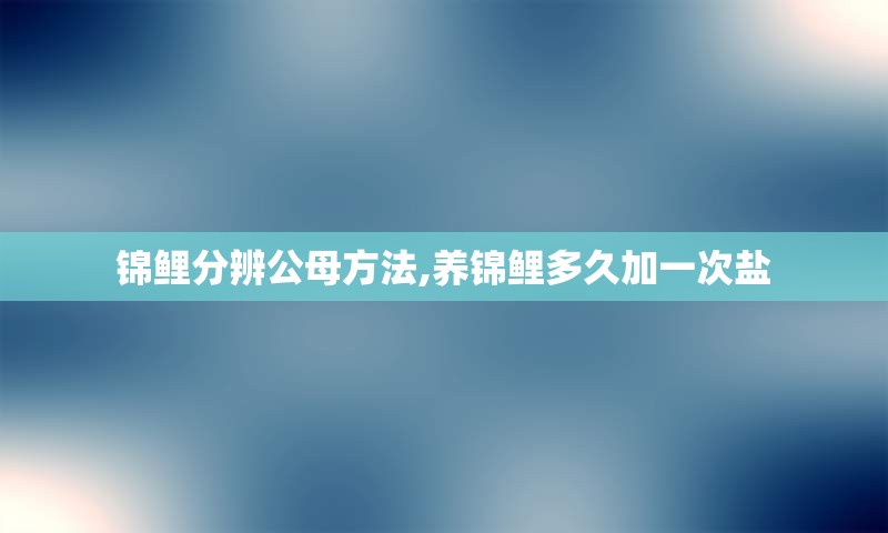 锦鲤分辨公母方法,养锦鲤多久加一次盐