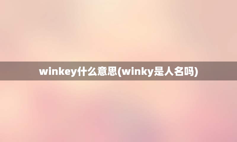 winkey什么意思(winky是人名吗)