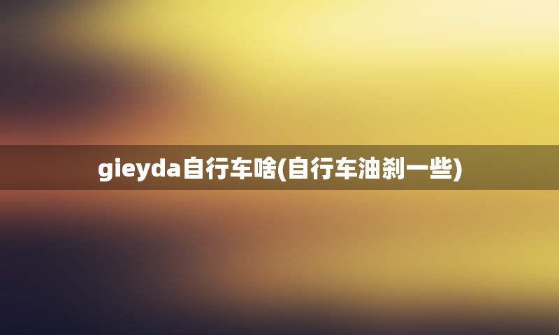 gieyda自行车啥(自行车油刹一些)